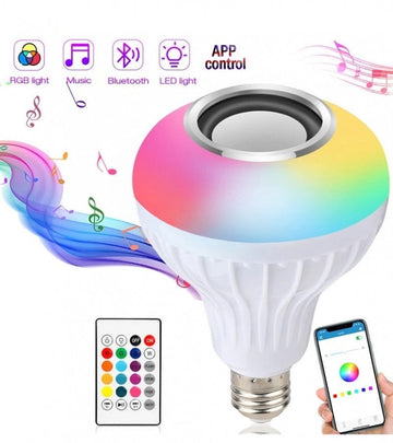 Smart LED Light Bulb with Built-in Bluetooth Speaker + Remote