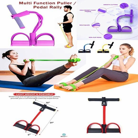 Rubber Pull Tummy Trimmer Abs Exerciser double spring